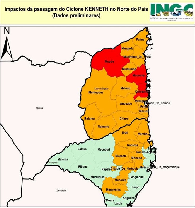 Mapa do INGC